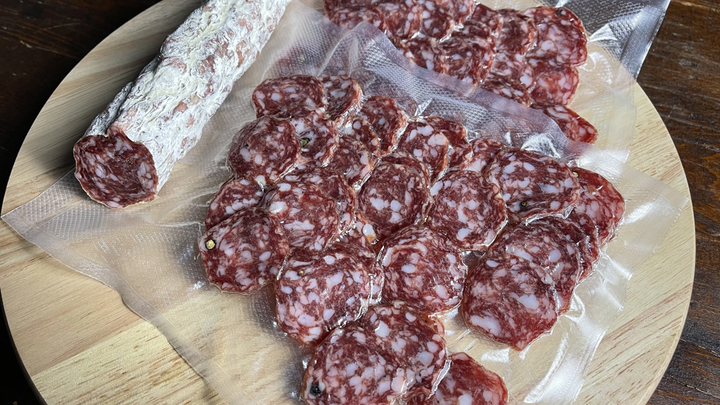 Istrian kosnica (salami), sliced&amp; vacuumed, Sanvincenti