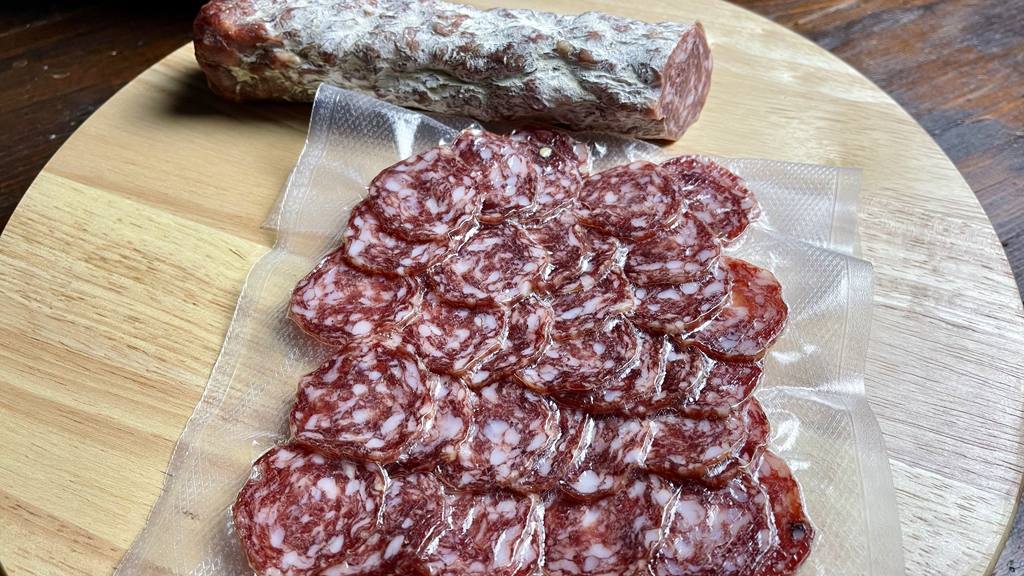 Istrian kosnica (salami), sliced&amp; vacuumed, Sanvincenti